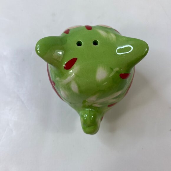 TII Collections Ceramic Red Green Speckled Owl Salt & Pepper Shaker Set - Picture 4 of 10